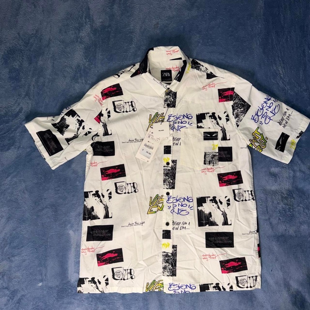 Zara white button up shirt